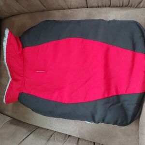 Winter dog vest water repellent with velco fasteners warm grey fleece li…